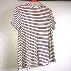 Flowy stripped shirt; fun detailing in back